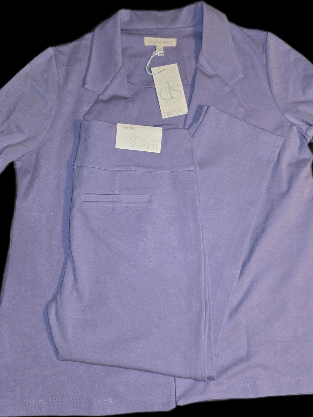Dear Scarlett Lavender Open-Front Women's 3/4 Sleeve Magic Blazer Size XL Jacket - Picture 13 of 15